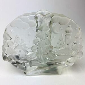 Holiday Walther Glas Solifleur Candle Stick Holder Winter Scene Posey Vase
